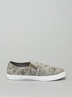 Baskets basses en textile imprimé hawaï - Kiabi