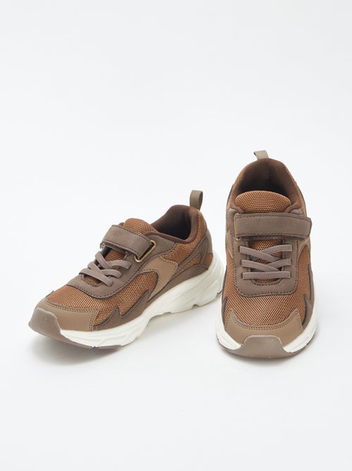 Baskets basses en tissu et mesh - Kiabi