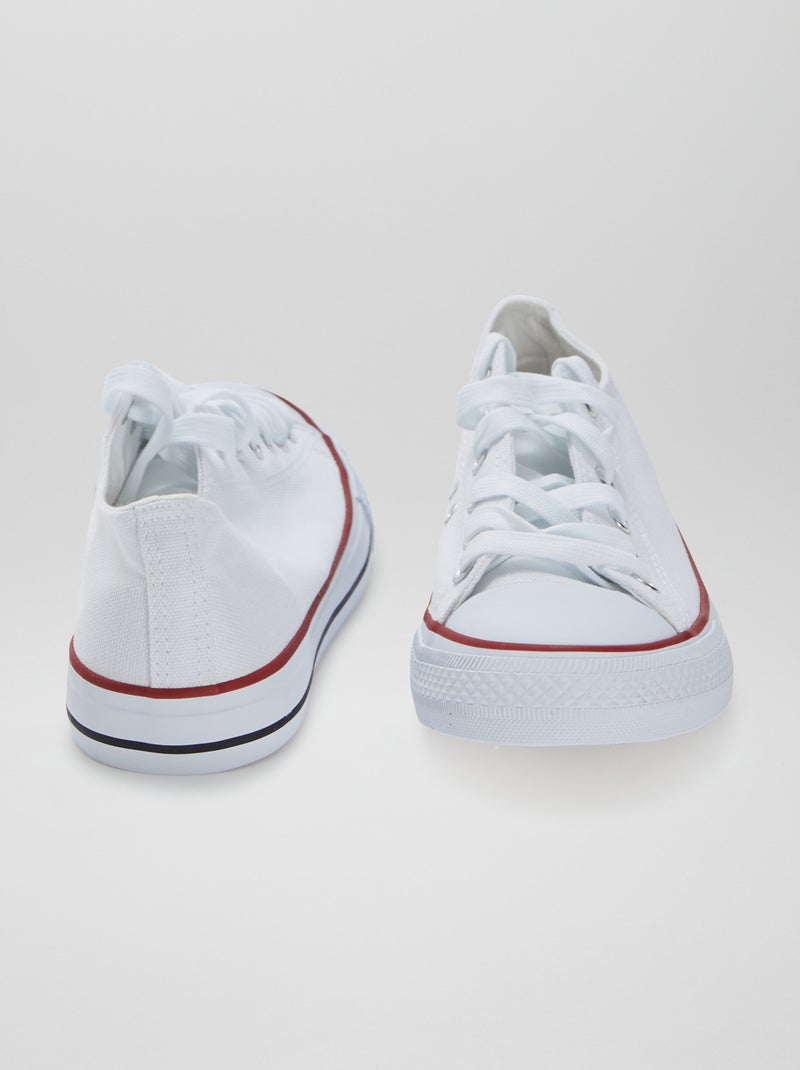 Baskets basses en toile blanc - Kiabi