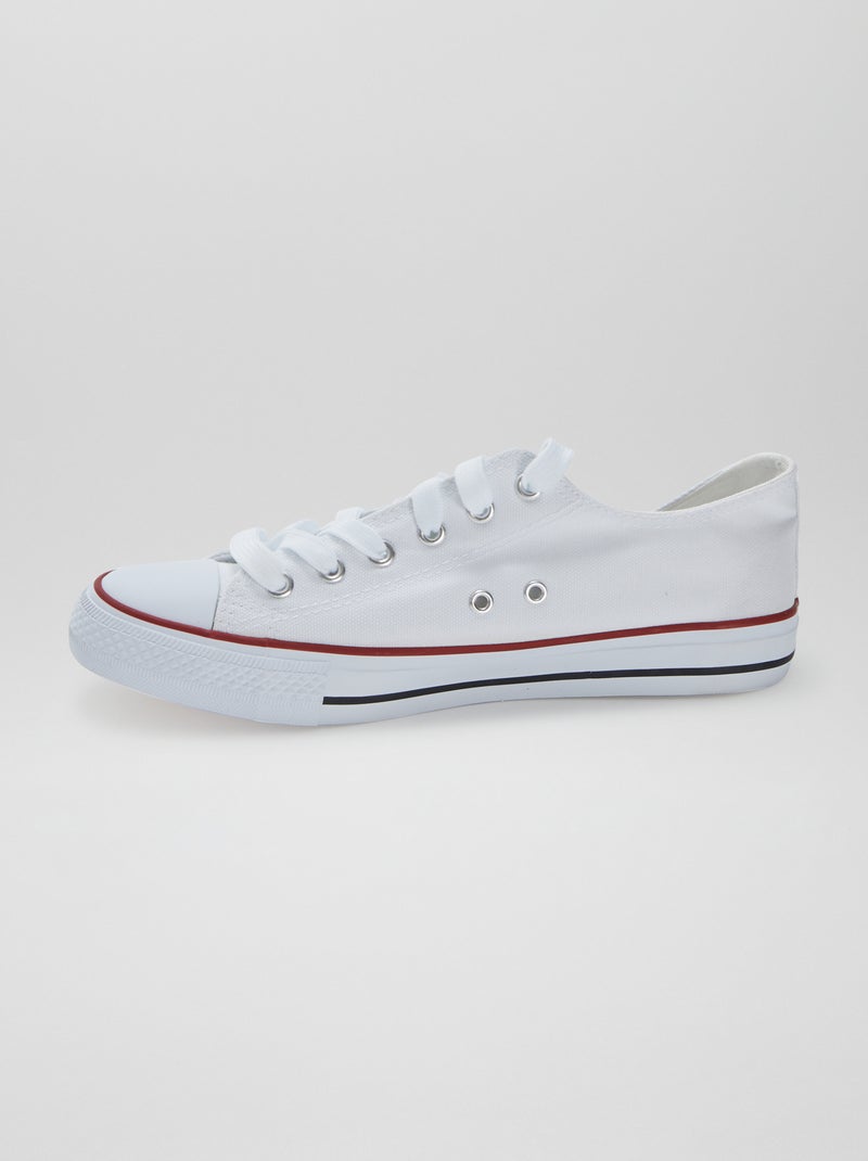 Baskets basses en toile blanc - Kiabi