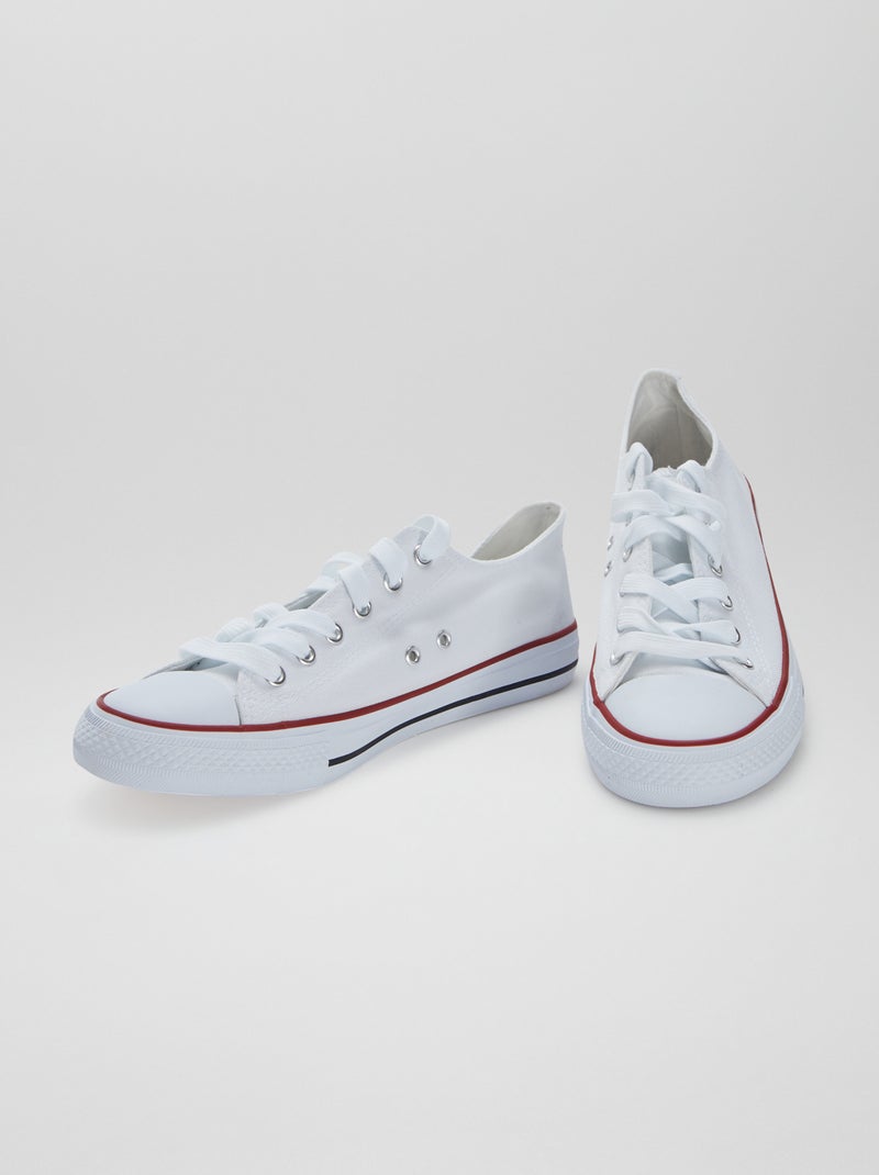 Baskets basses en toile blanc - Kiabi