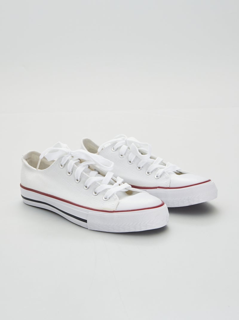 Baskets basses en toile blanc - Kiabi