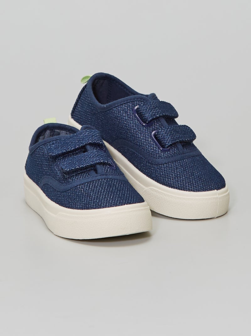 Baskets basses en toile denim - Kiabi