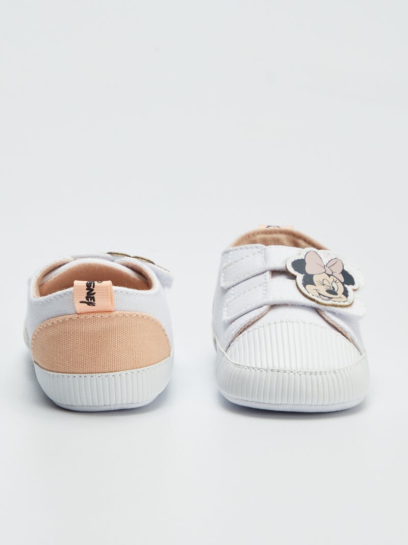Baskets basses en toile 'Mickey' 'Disney' à scratchs Rose - Kiabi