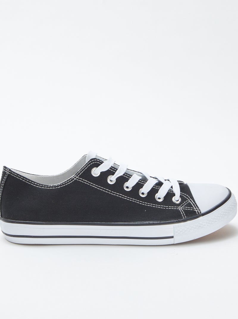 Baskets basses en toile NOIR - Kiabi