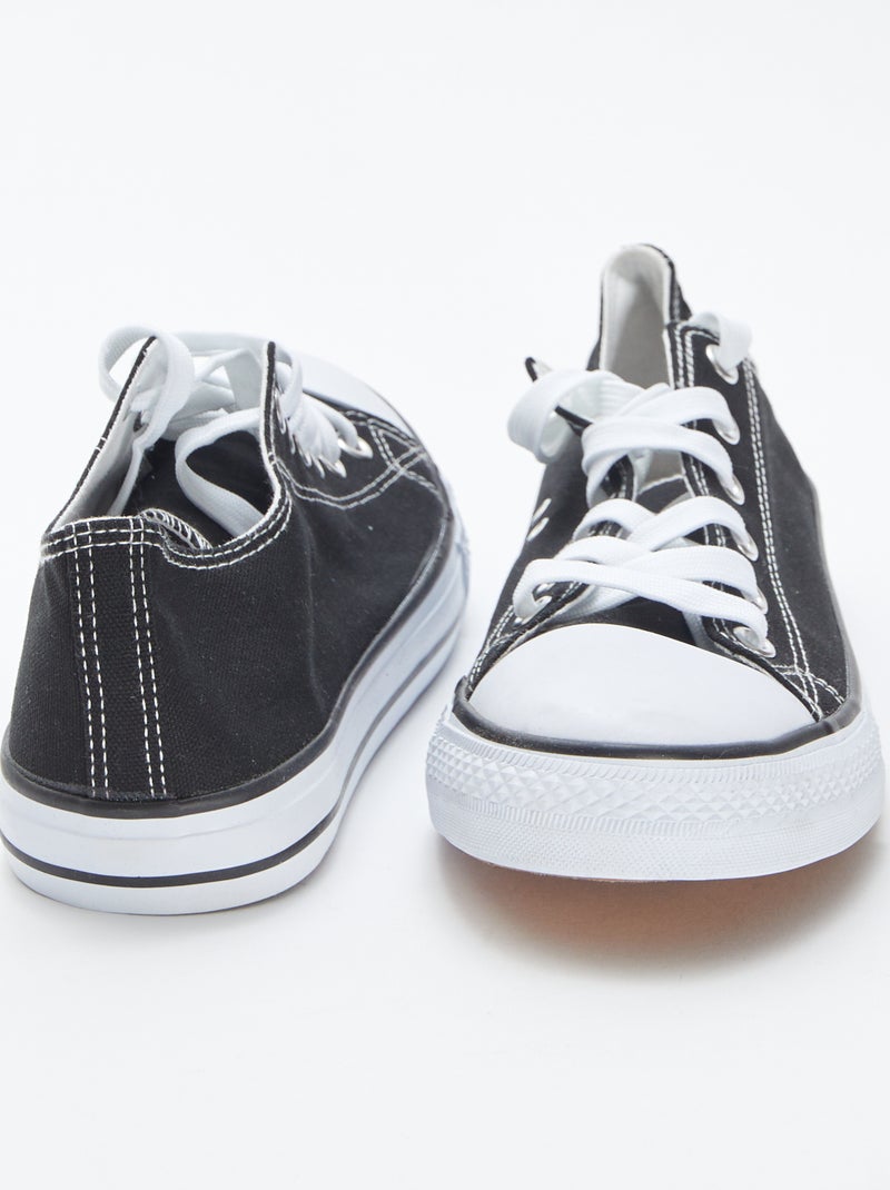 Baskets basses en toile NOIR - Kiabi