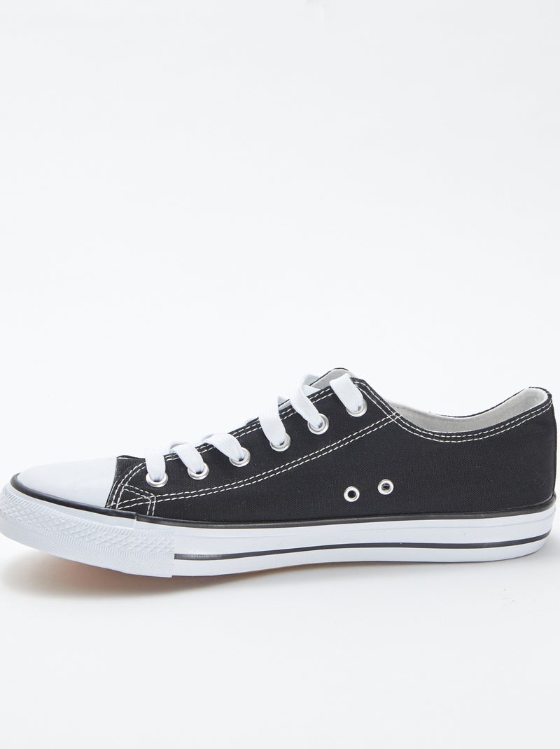 Baskets basses en toile NOIR - Kiabi