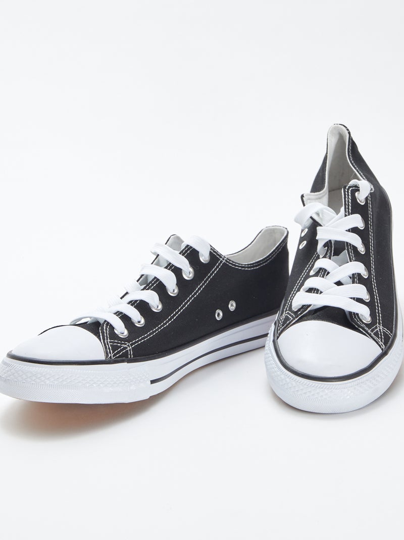 Baskets basses en toile NOIR - Kiabi