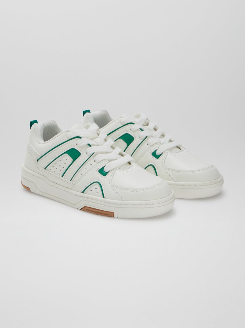 Baskets basses esprit sportif BLANC - Kiabi