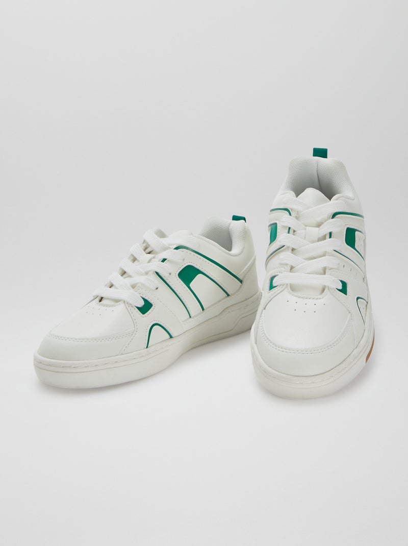 Baskets basses esprit sportif BLANC - Kiabi