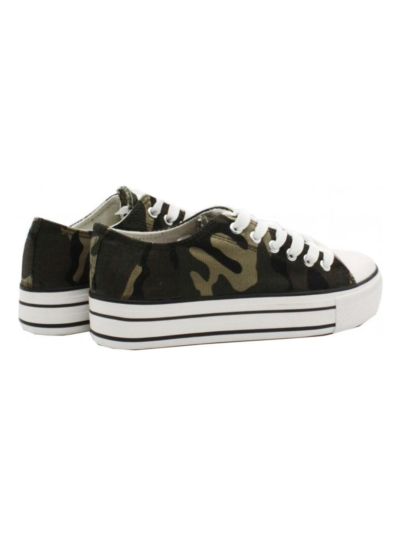 Baskets basses Kebello Kaki - Kiabi