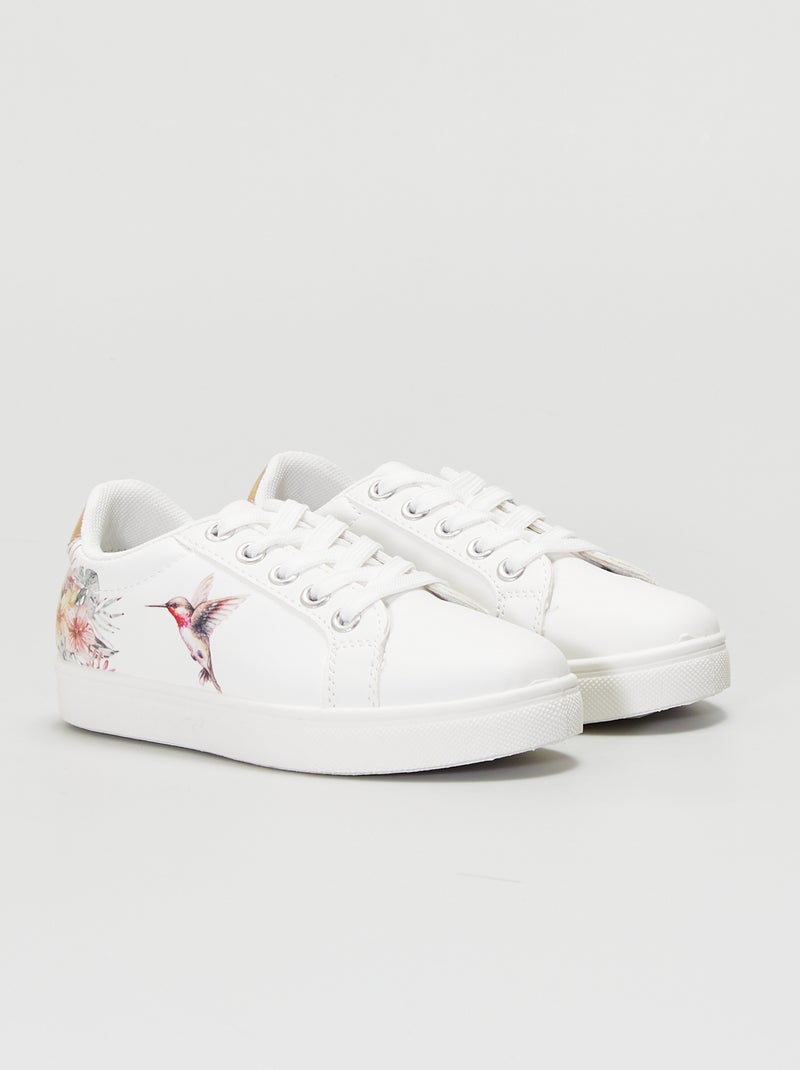 Baskets basses 'oiseau' Blanc - Kiabi
