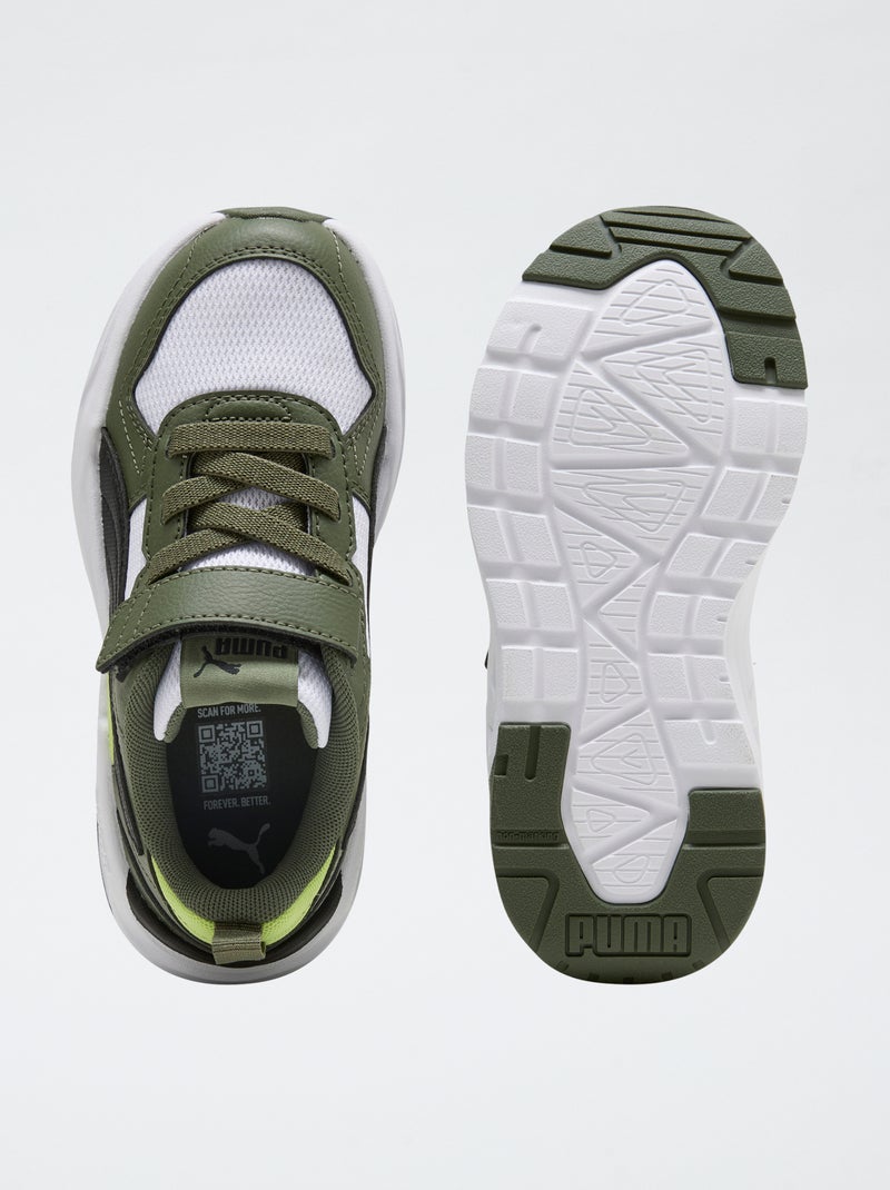 Baskets basses 'PUMA'  à scratchs et lacets Vert - Kiabi