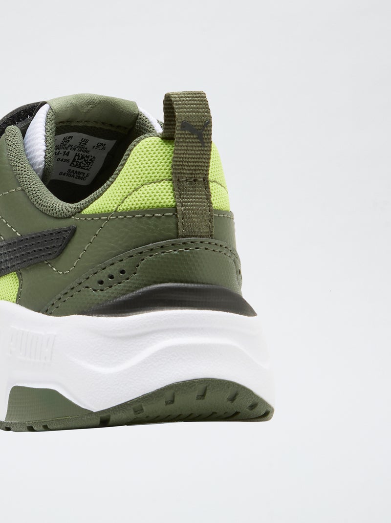 Baskets basses 'PUMA'  à scratchs et lacets Vert - Kiabi