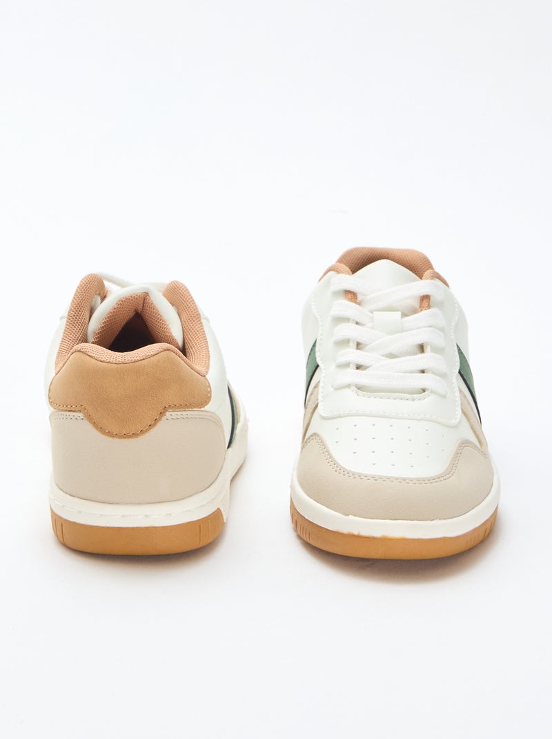 Baskets basses renforcées tricolore Blanc - Kiabi