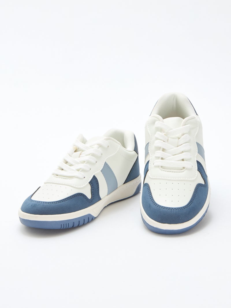 Baskets basses renforcées tricolore Bleu - Kiabi