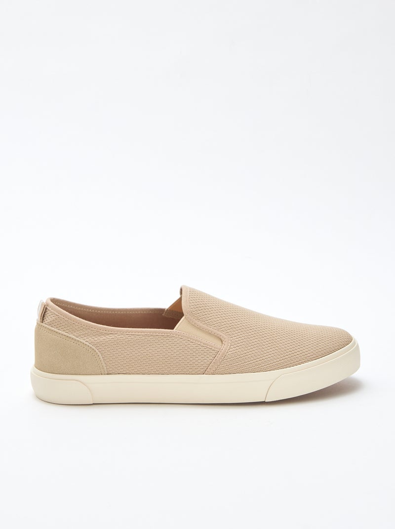 Baskets basses slip-on en mesh Beige - Kiabi