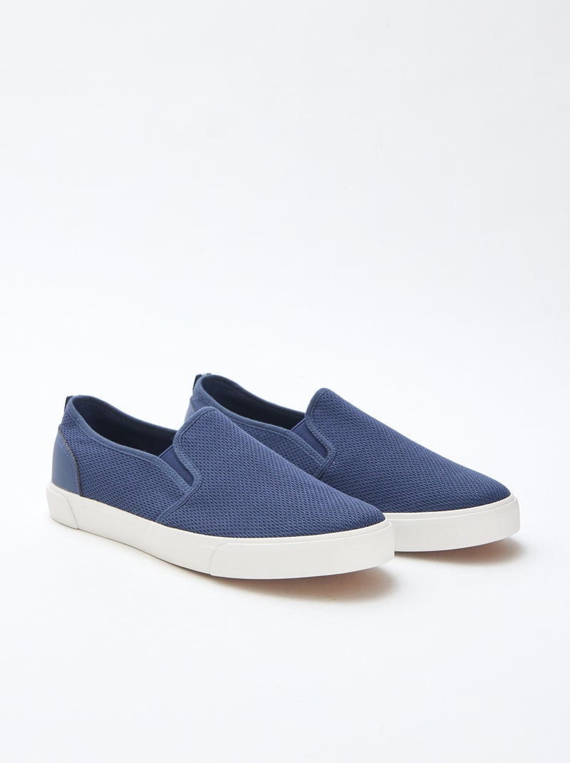 Baskets basses slip-on en mesh Bleu Homme Kiabi