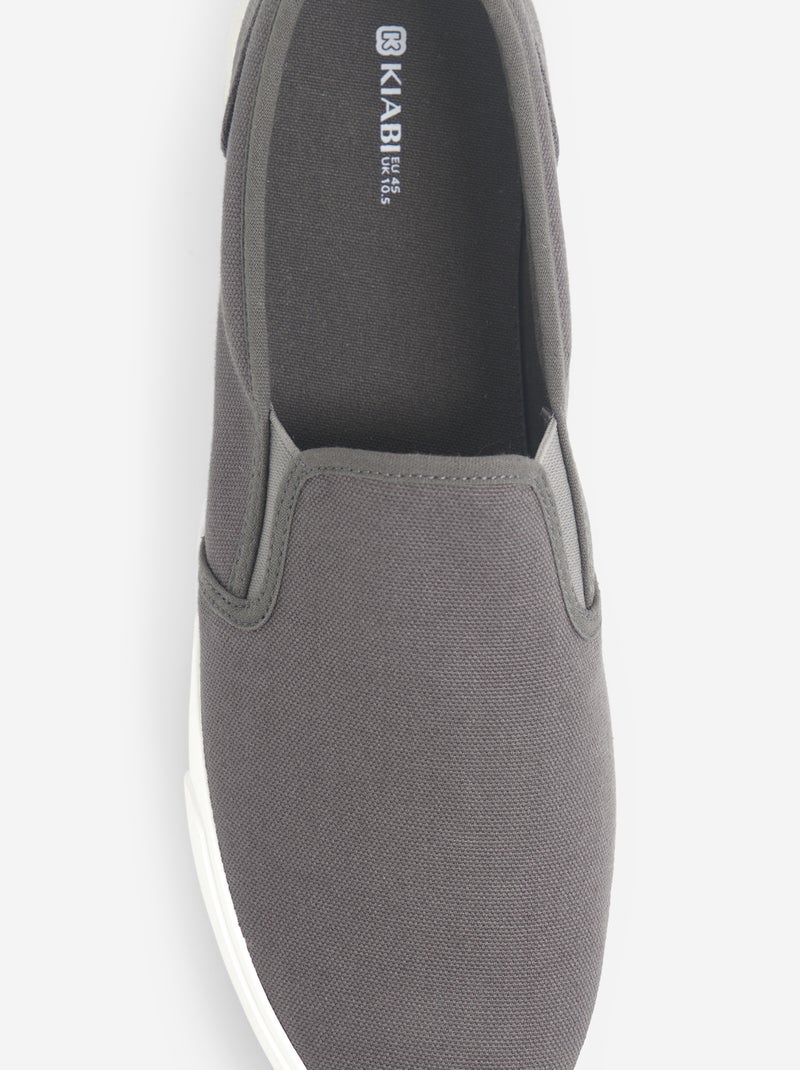 Baskets basses slip-on Gris - Kiabi