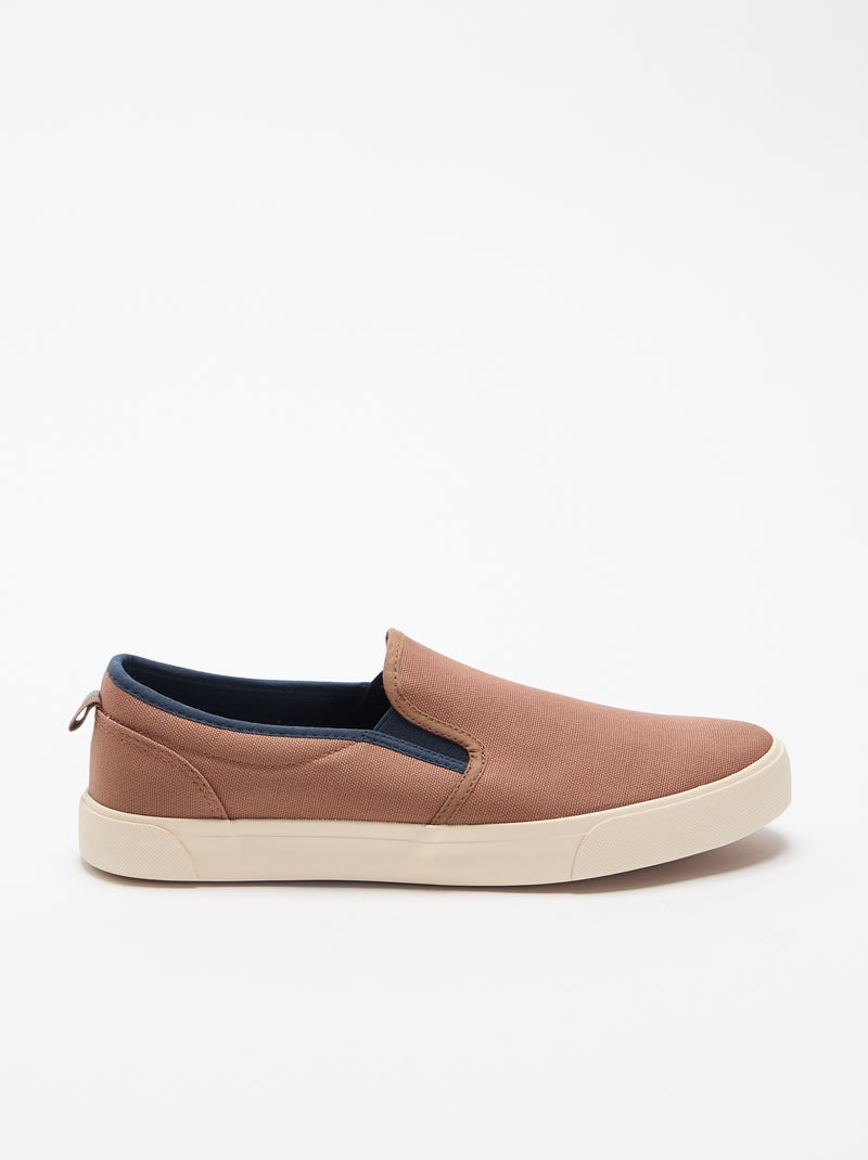 Baskets basses slip-on Marron - Kiabi