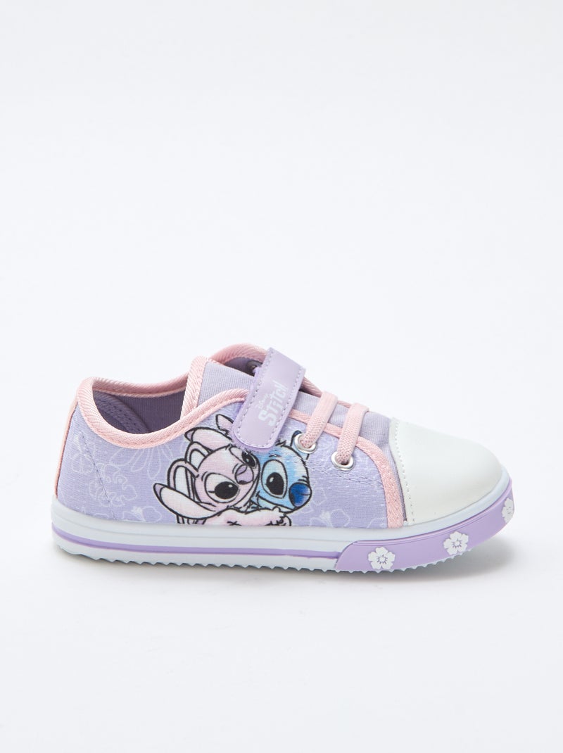 Baskets basses 'Stitch' en toile Violet - Kiabi