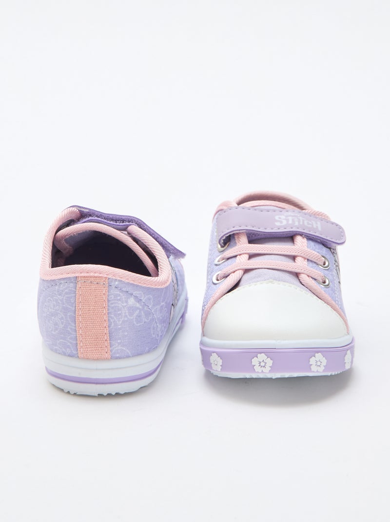 Baskets basses 'Stitch' en toile Violet - Kiabi