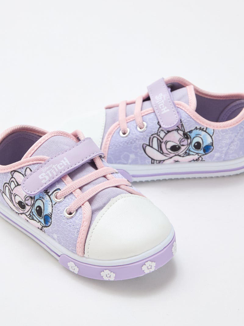 Baskets basses 'Stitch' en toile Violet - Kiabi