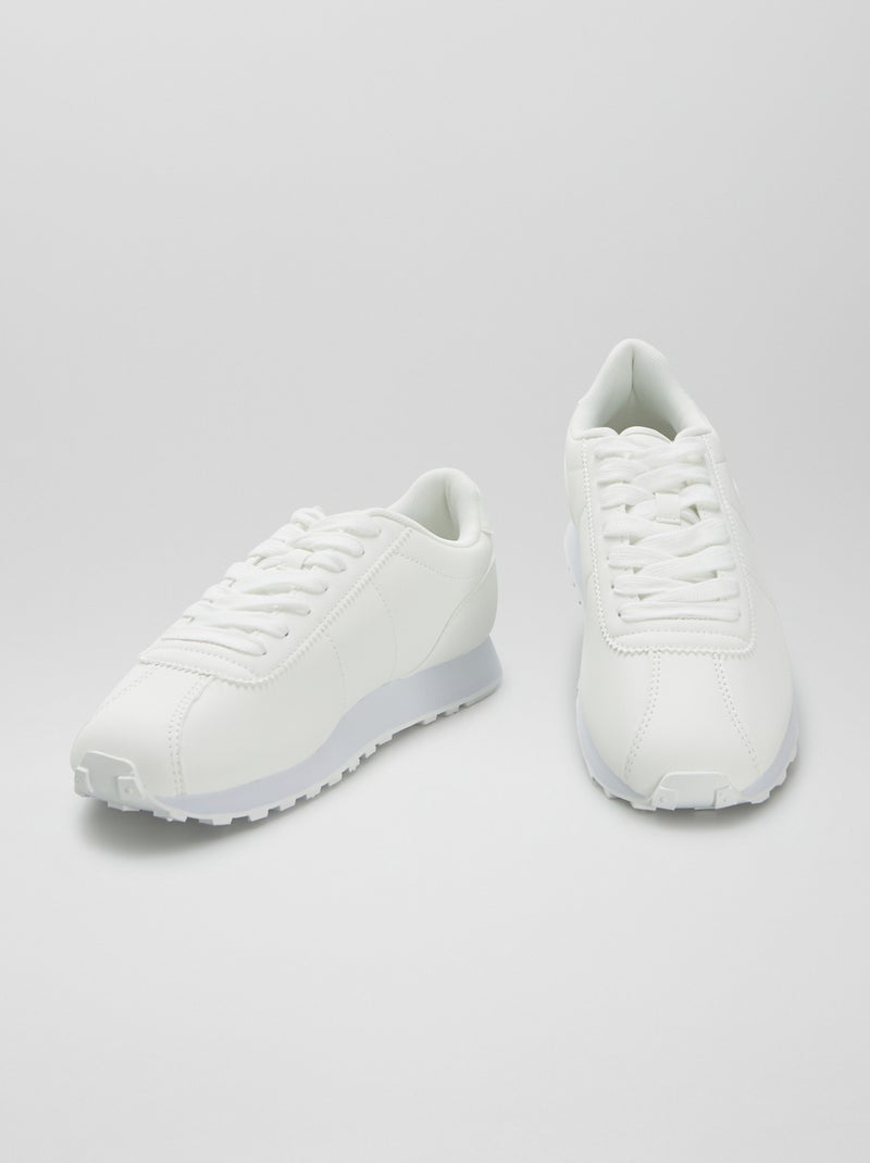 Baskets basses style rétro Blanc - Kiabi