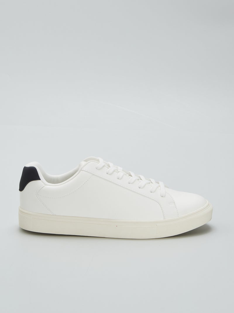 Baskets basses texturées blanc - Kiabi