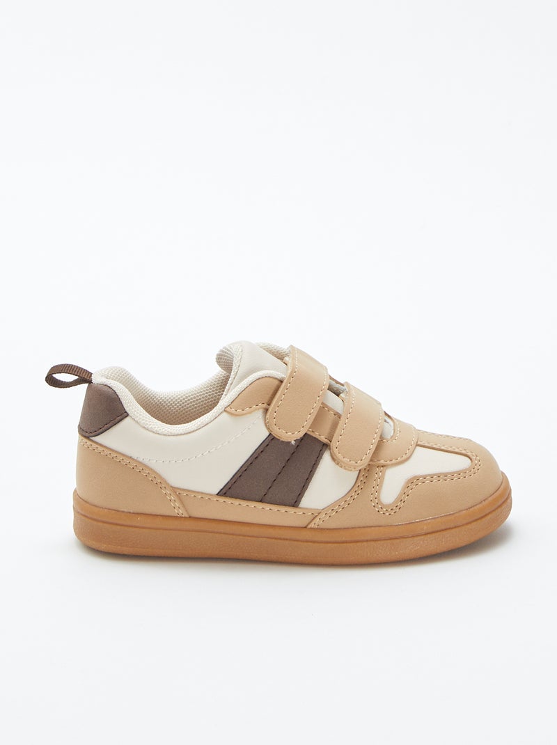 Baskets basses tricolores Beige - Kiabi