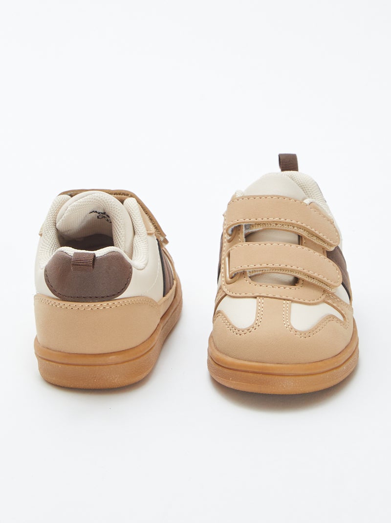 Baskets basses tricolores Beige - Kiabi