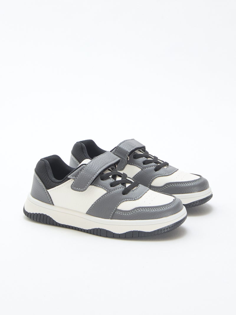 Baskets basses tricolores Gris - Kiabi