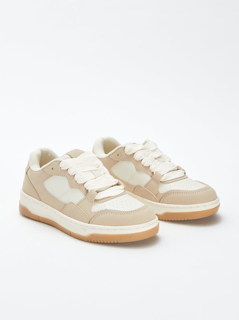 Baskets basses type skate Beige - Kiabi