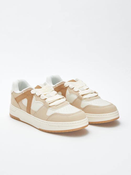 Baskets basses type skate tricolores - Kiabi