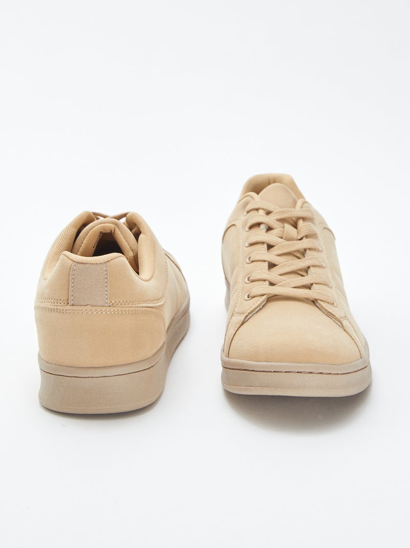 Baskets basses unies en suédine BEIGE - Kiabi