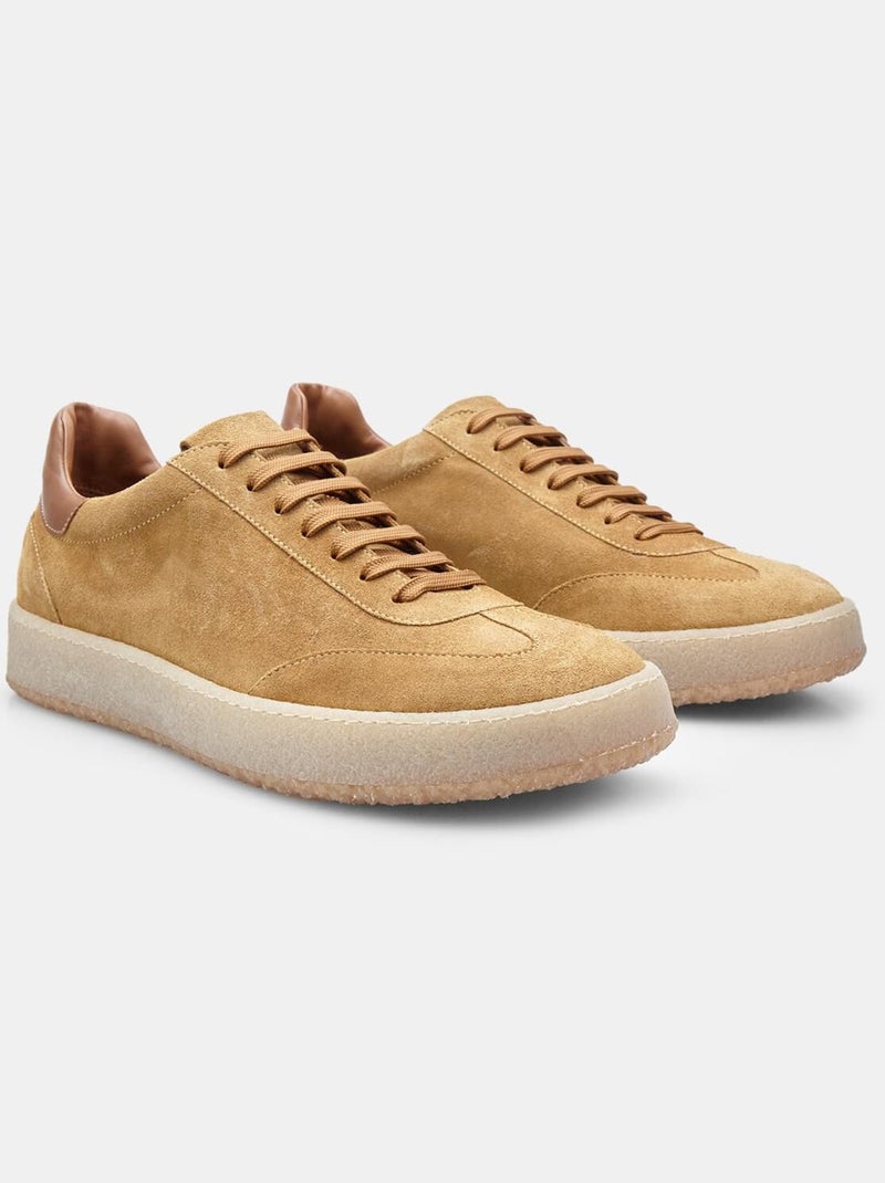 Baskets BATA à lacets et velcro Beige - Kiabi