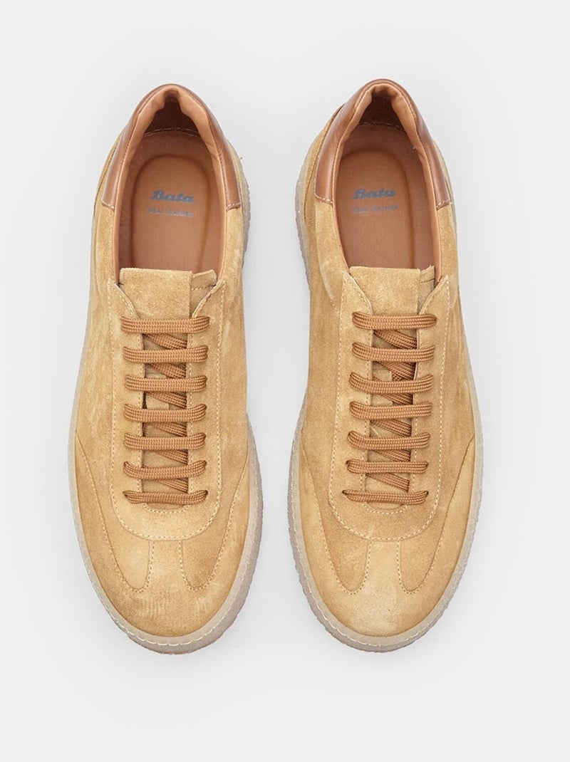 Baskets BATA à lacets et velcro Beige - Kiabi