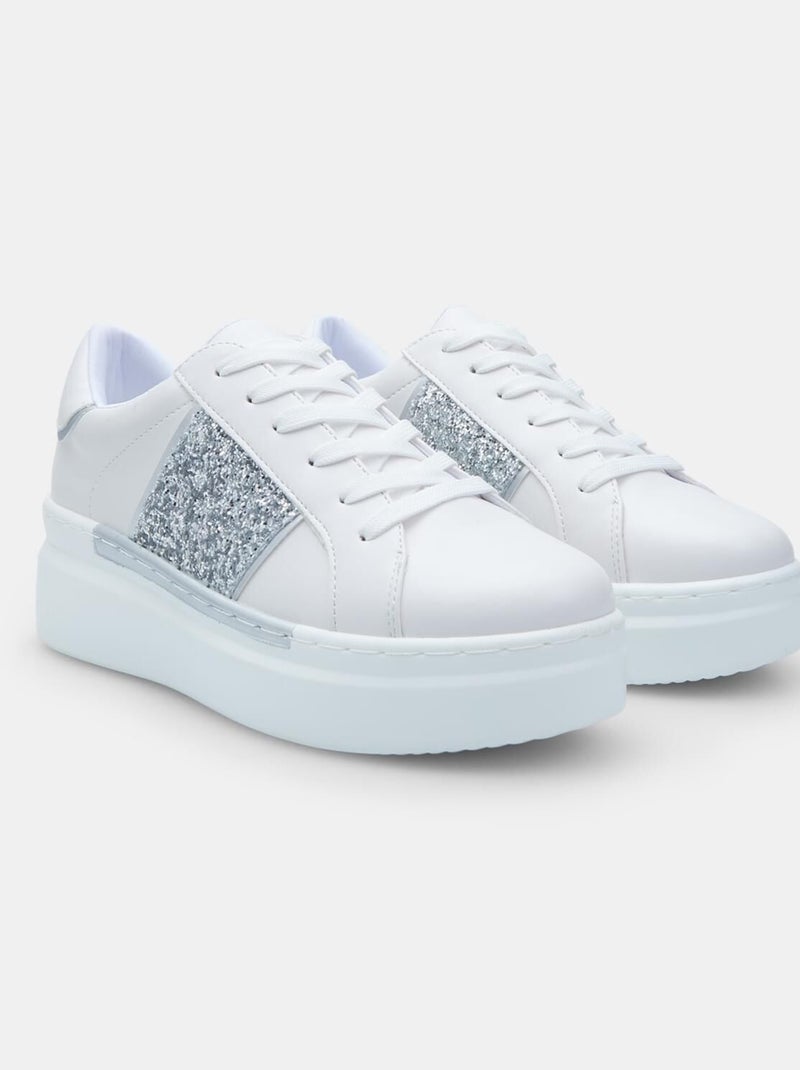 Baskets BATA à lacets et velcro Blanc - Kiabi