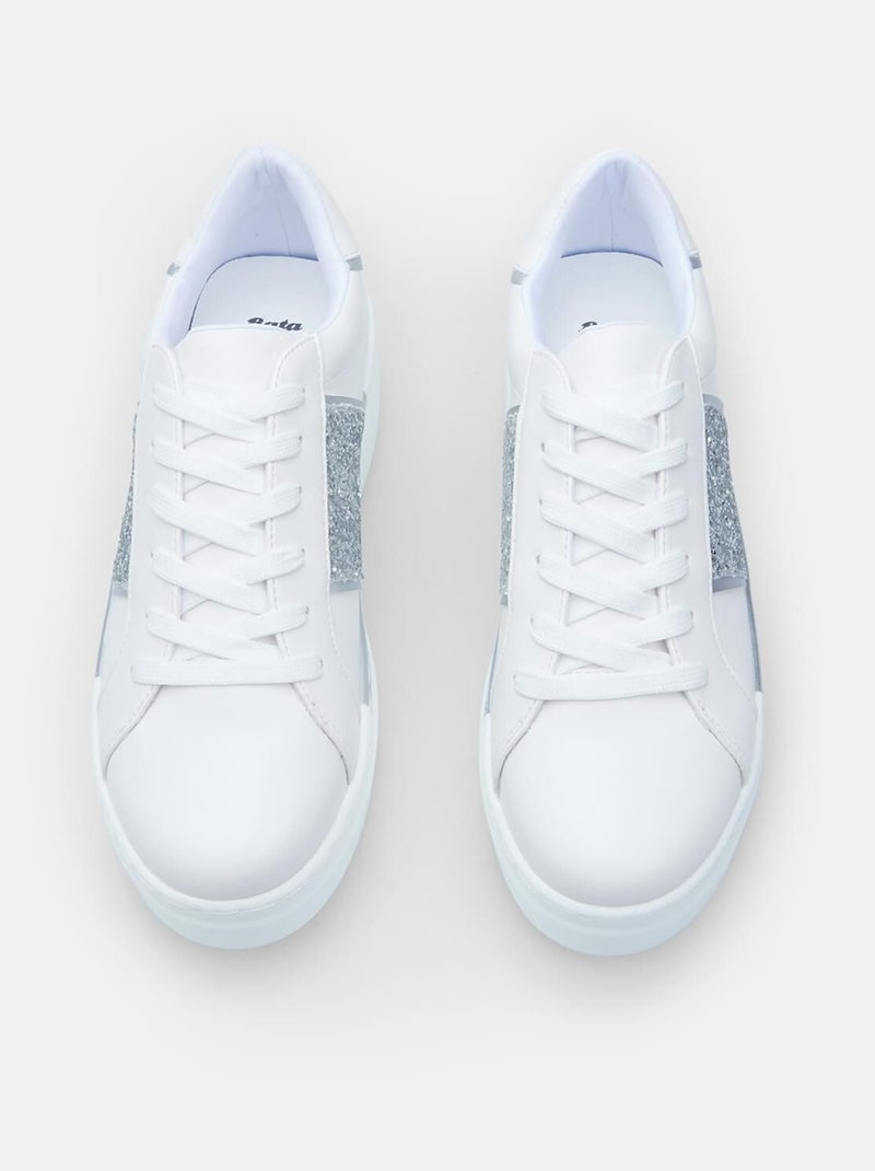 Baskets BATA à lacets et velcro Blanc - Kiabi
