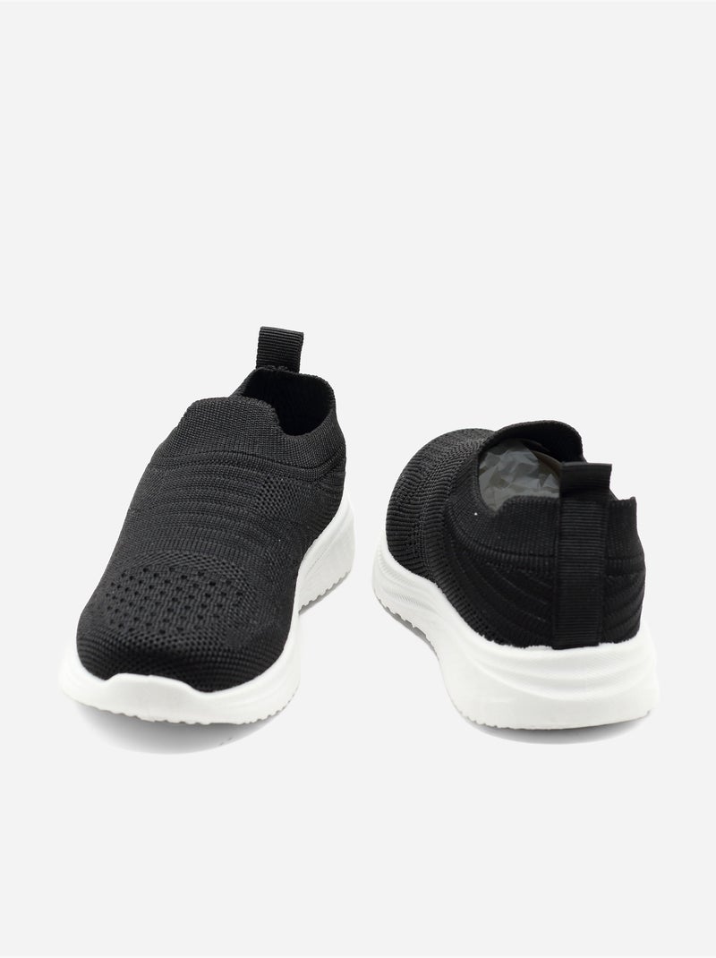 Baskets Bébé à enfiler - Doremi Noir Blanc - Kiabi