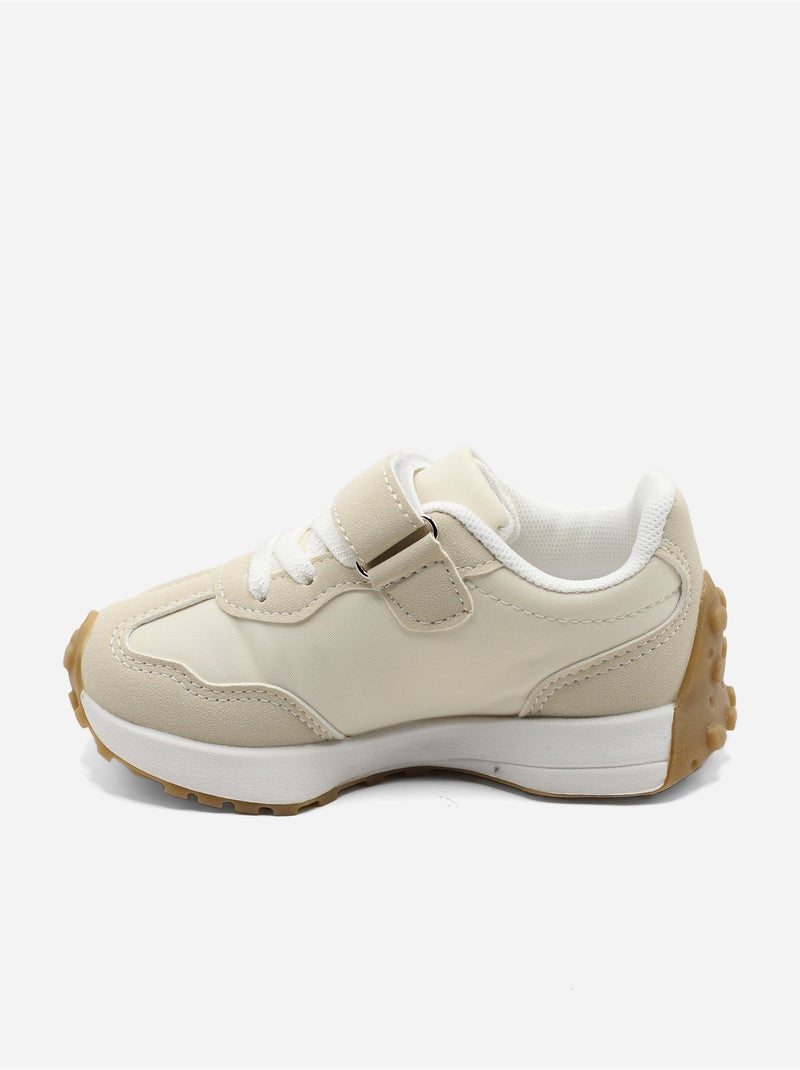 Baskets Bébé à scratch - Rock and Joy Beige - Kiabi