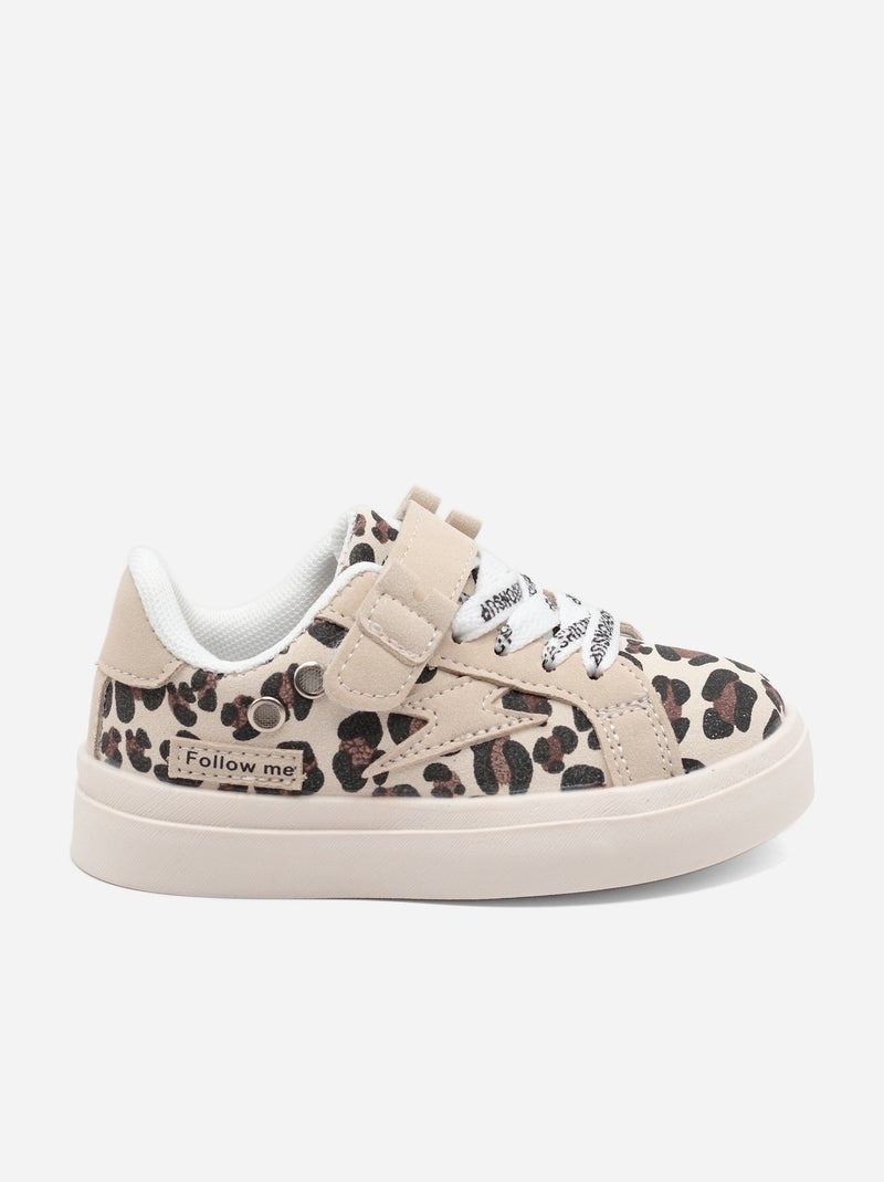 Baskets Bébé à scratch - Rock and Joy Marron havane - Kiabi