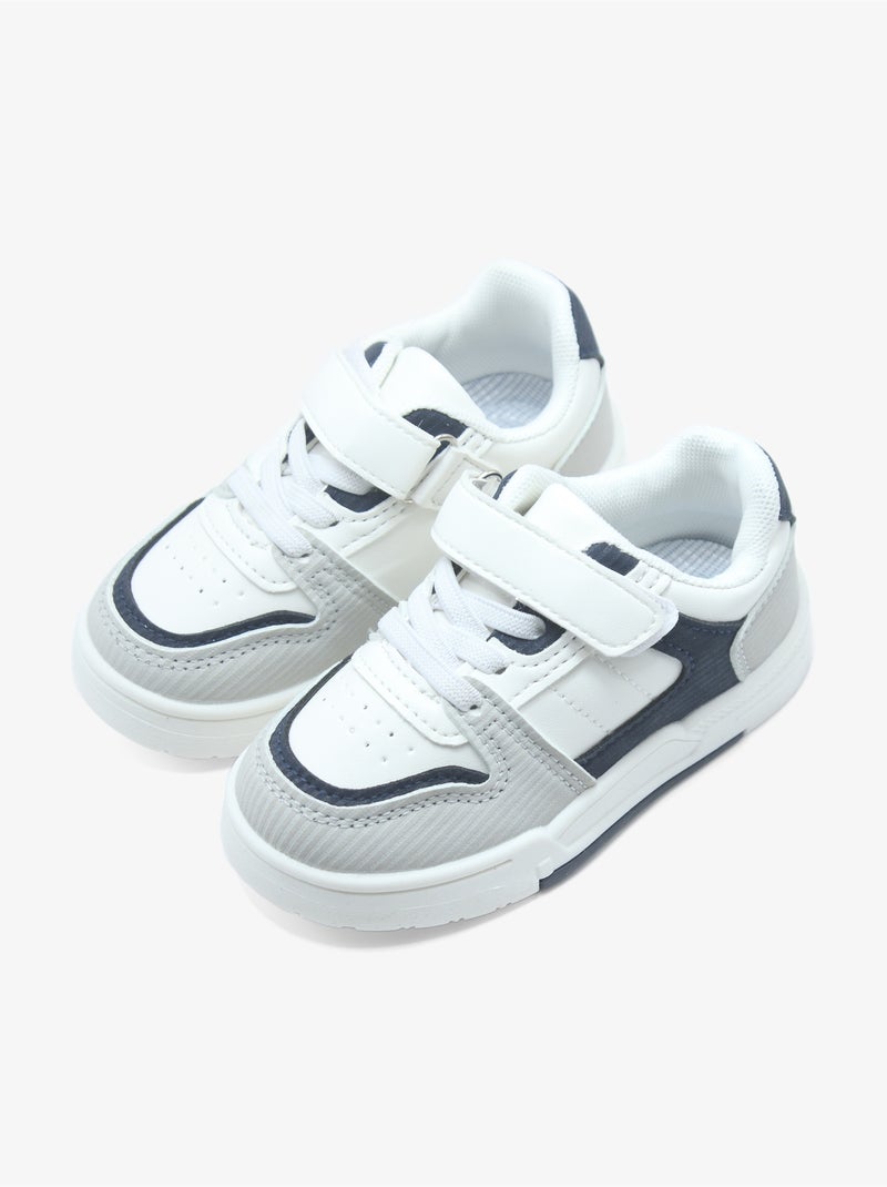 Baskets Bébé à scratch Gris - Kiabi