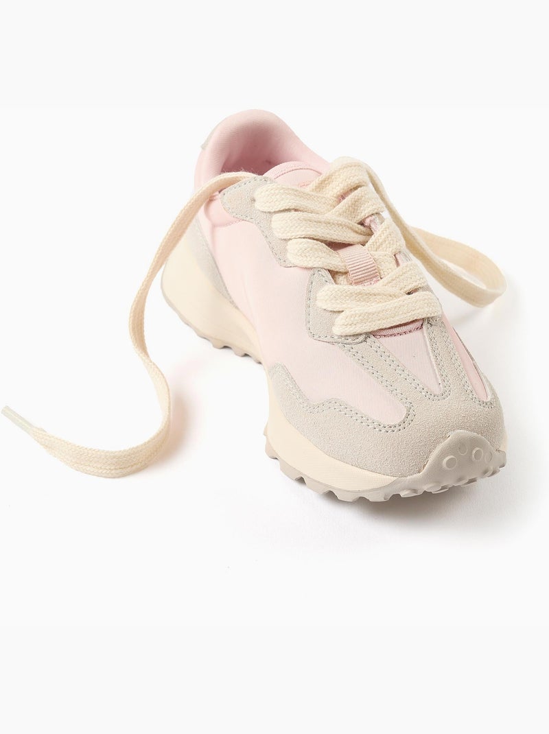 Baskets bi-matière à lacets Superlight Runner Rose clair - Kiabi