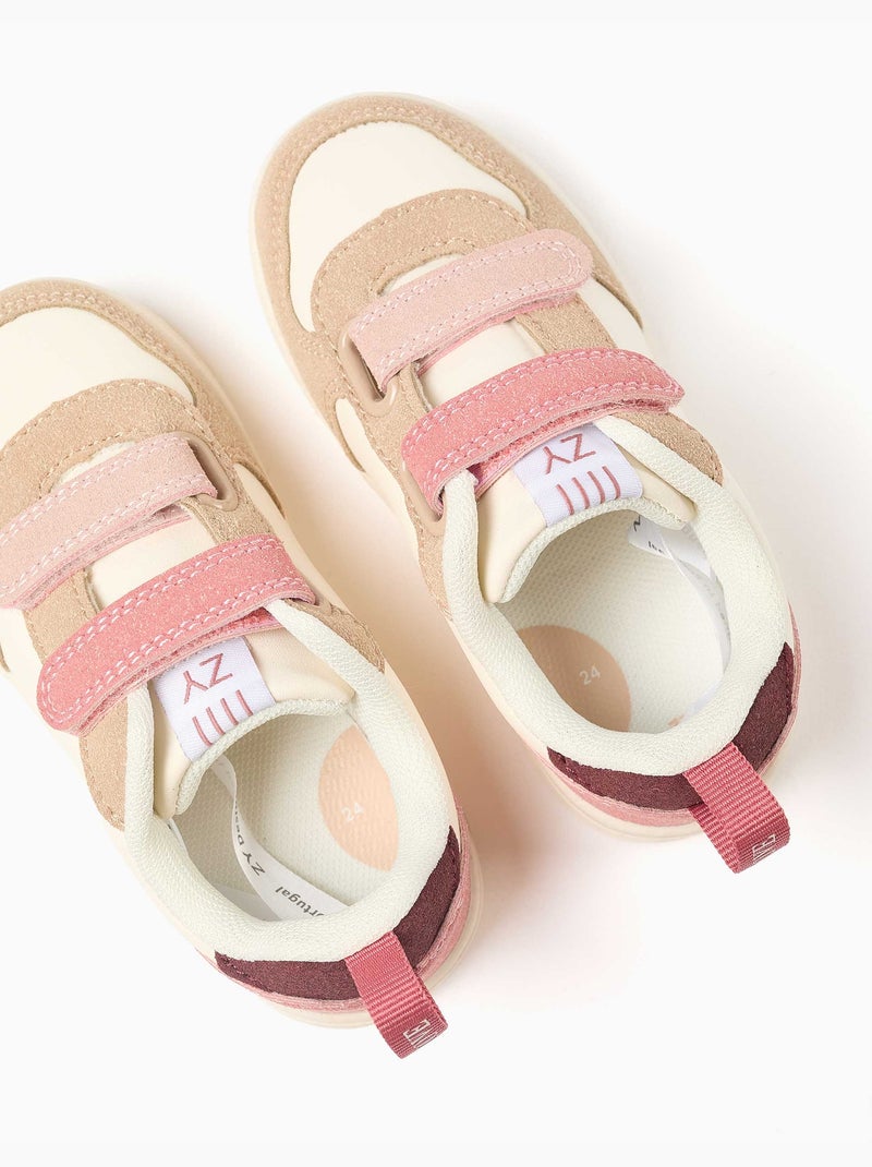 Baskets bi-matière à scratch ZY Move Rose - Kiabi