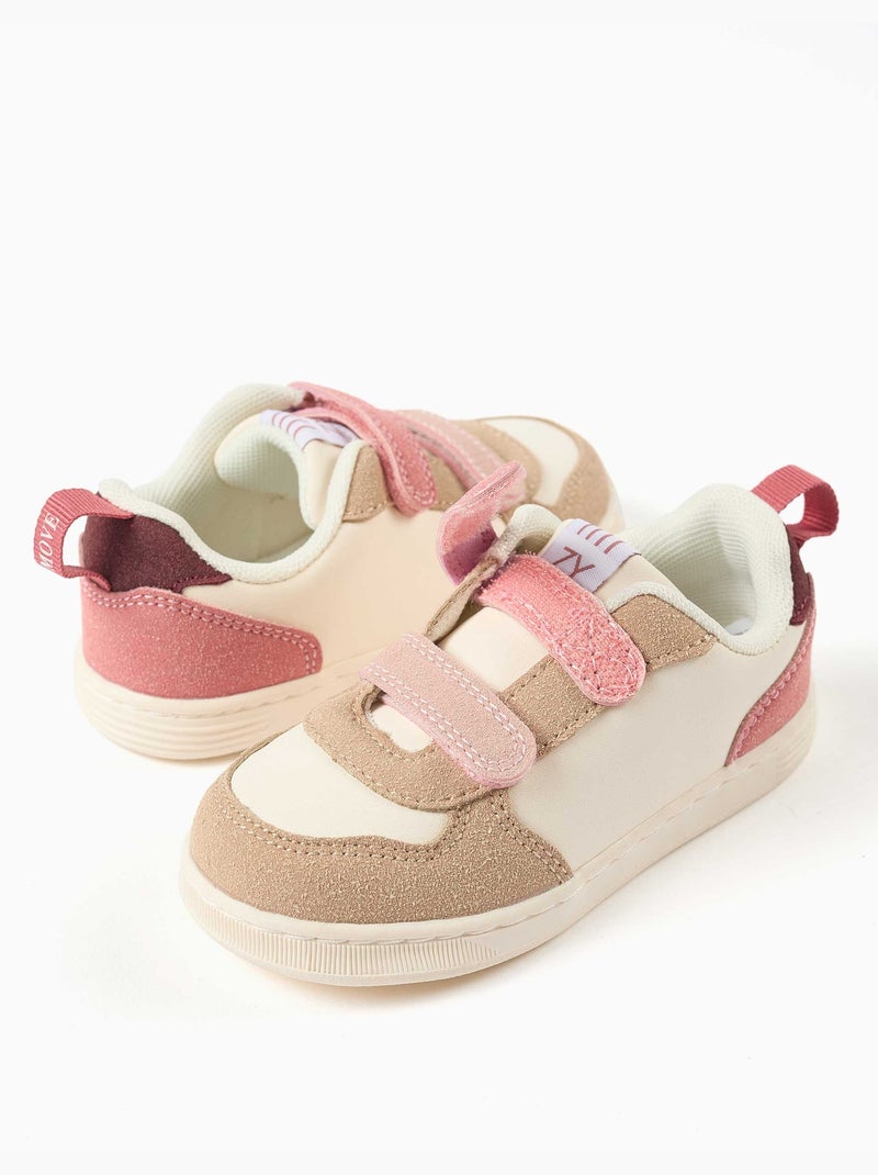 Baskets bi-matière à scratch ZY Move Rose - Kiabi