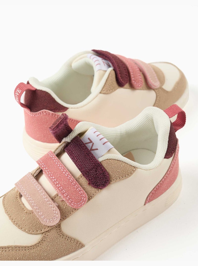Baskets bi-matière à scratch ZY Move Rose - Kiabi