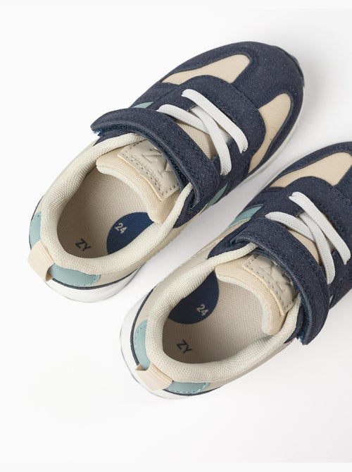 Baskets bi-matière avec bride à scratch - Kiabi