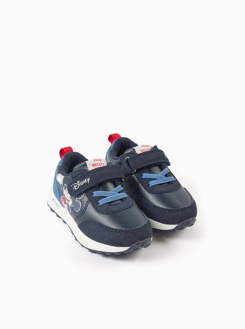 Baskets bi-matière avec imprimé Mickey - Kiabi
