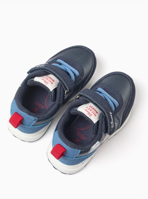 Baskets bi-matière avec imprimé Mickey - Kiabi